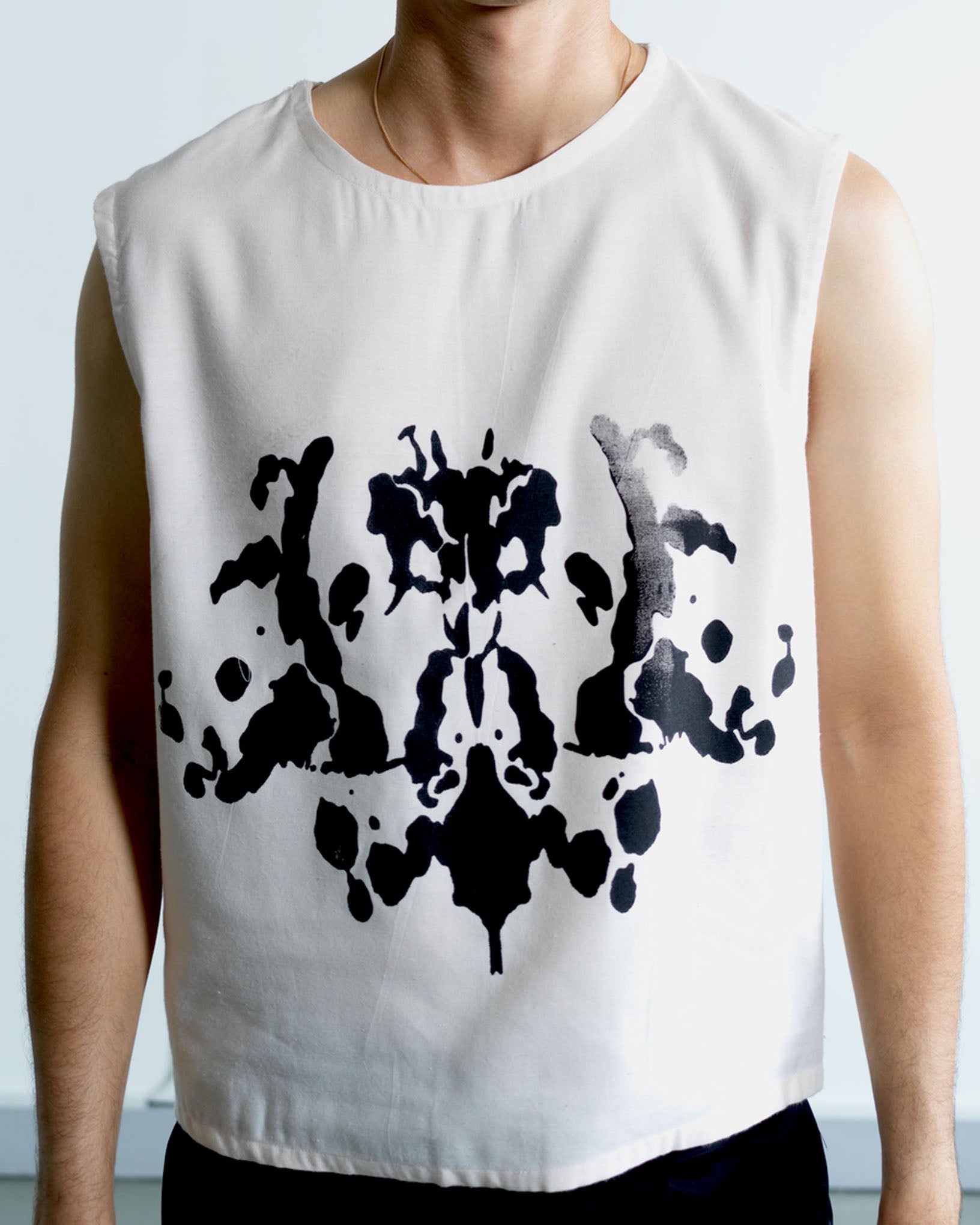 Inkblot Print Top Vest