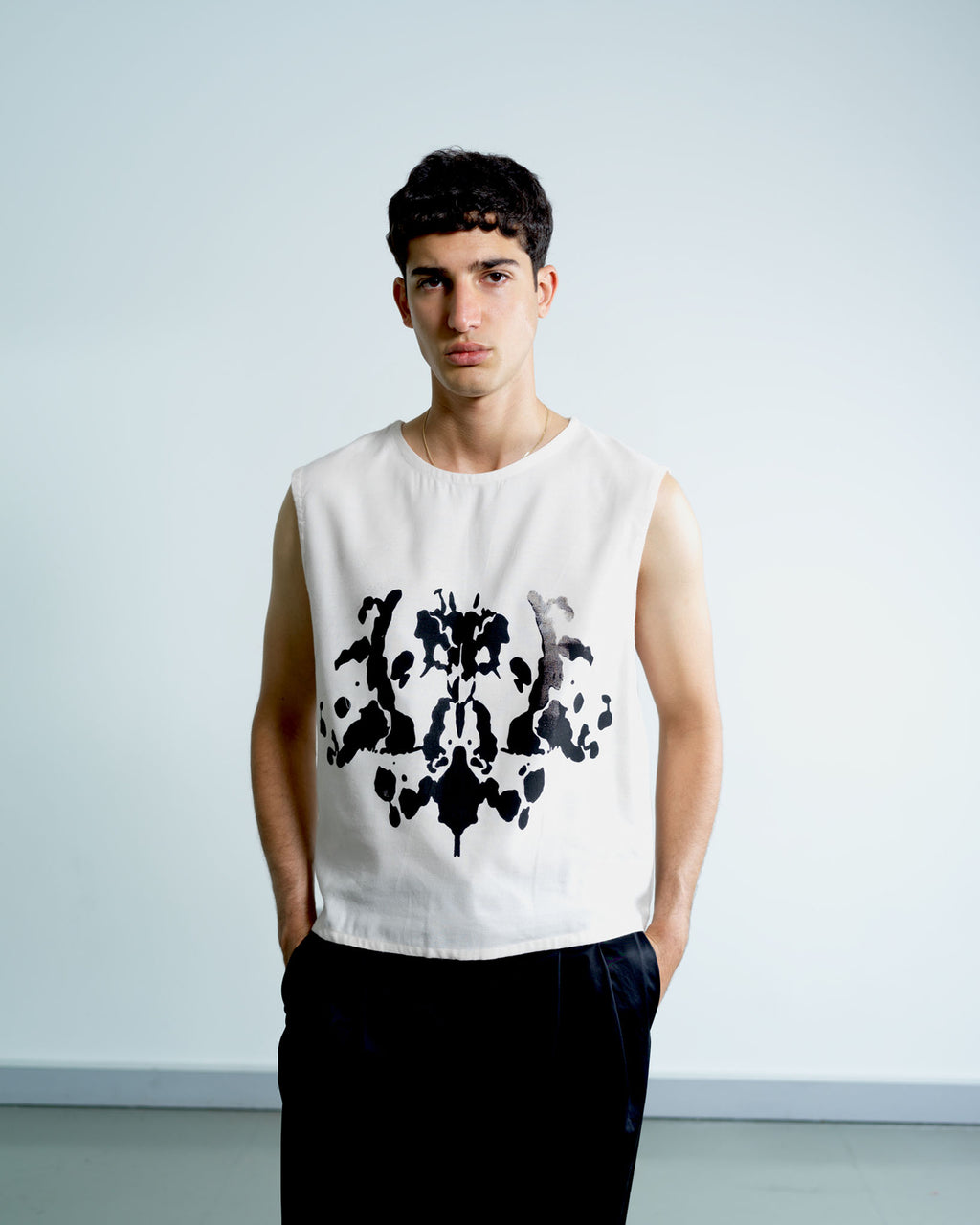 Inkblot Print Top Vest